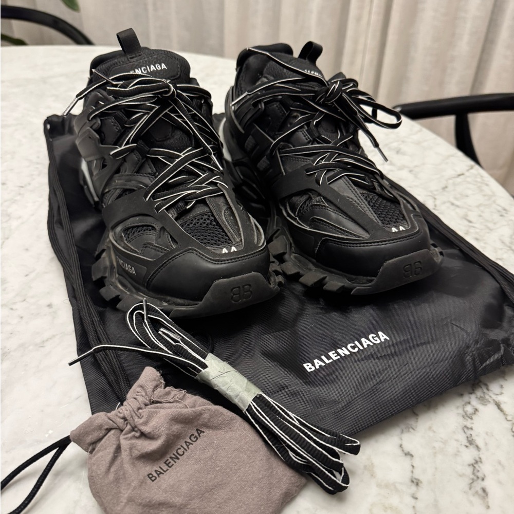 Balenciaga Black LED Lace-Up Track Sneakers EUR44/US11